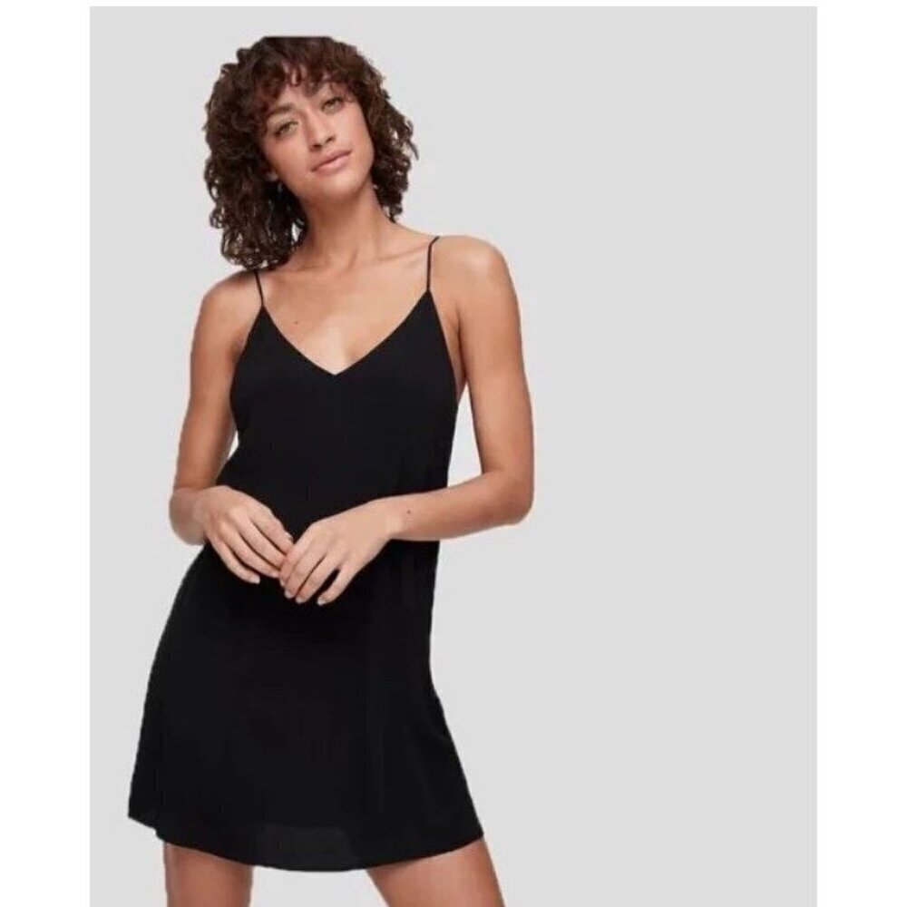 Aritizia Women’s WILFRED FREE Vivienne Dress, Black, Medium, Mini Fully Lined